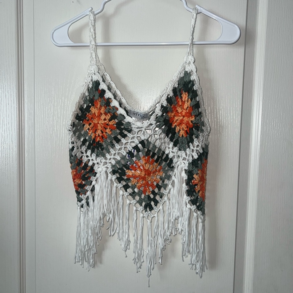 ViVI Multicolor Crochet Top